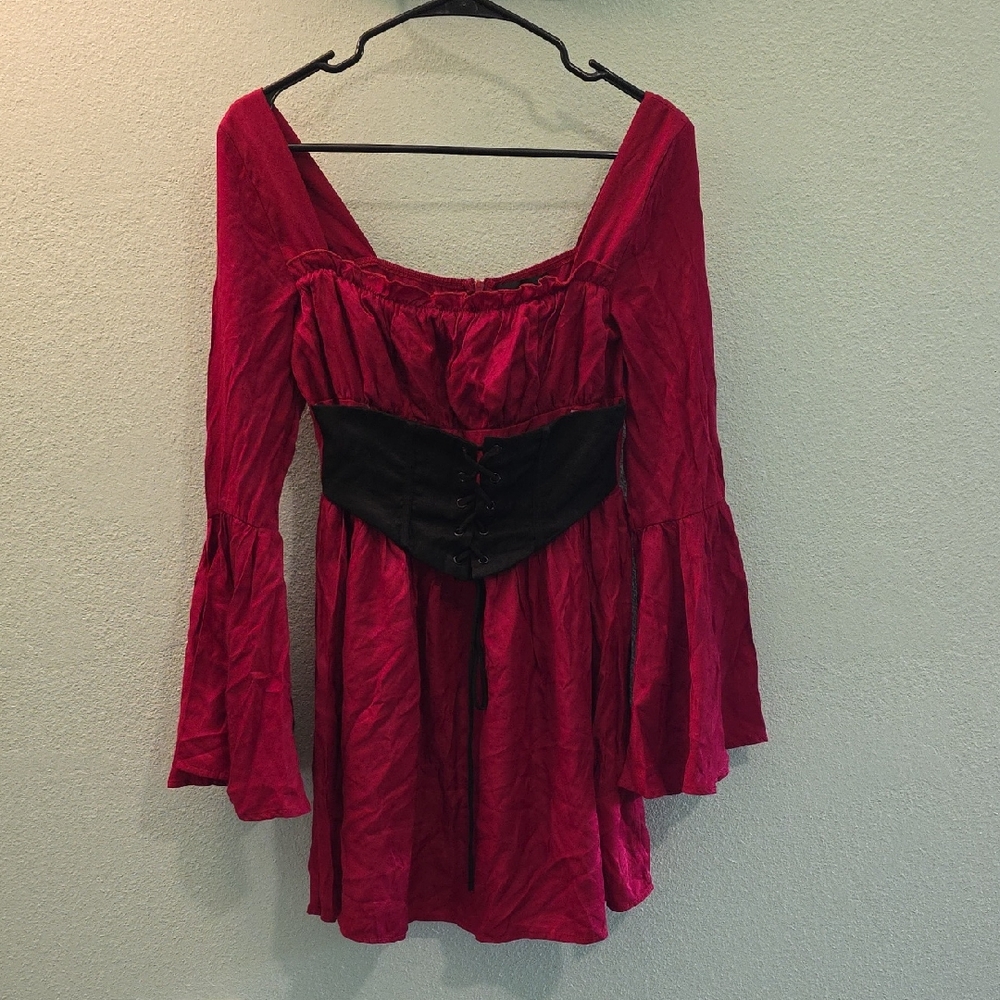 Cider Red and Black Mini Dress